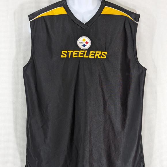 PITTSBURG STEELERS! NFL TEAM APPAREL! BLACK, RED, YELO EMBROIDERED TANK TOP!SZ L - Picture 2 of 7